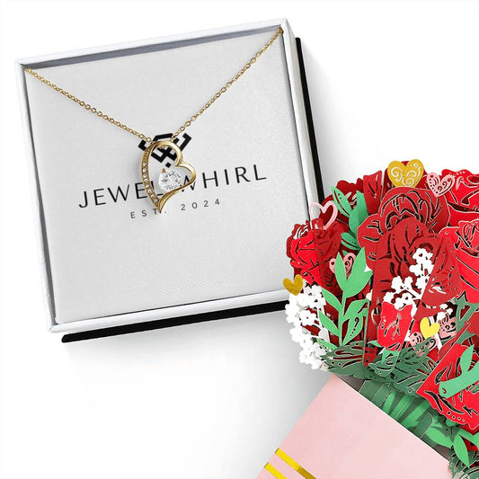 Forever Love Necklace + Sweet Devotion Flower Bouquet Bundle